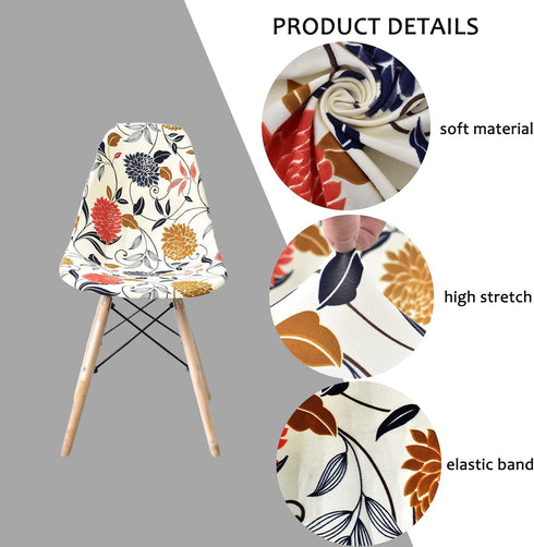 HAOYONG Waterproof Shell Chair Covers,Jacquard Dining Room Chair Slipcover Set of 2 Mid Century Modern Dining Chair Covers Stretchable Slipcovers ...