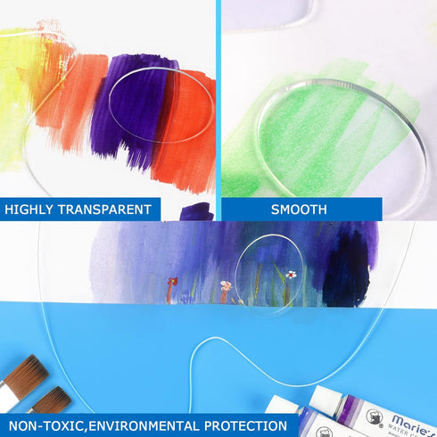 Tamaki Acrylic Paint Palette Paint Pallet Clear Paint Tray Palette, Easy Clean Non-Stick Artist Pallet for Oil Watercolor Craft DIY Art Painting P...