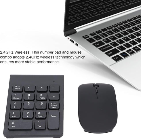 SUNGOOYUE Number Pad, Plug and Play 2.4GHz Wireless Technology 1200 DPI Sensitive Number Pad Mouse Combo for Home Office (Black)...