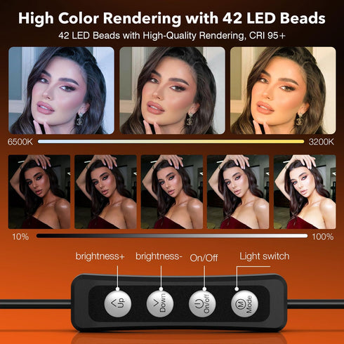 Ring Light for Laptop/Computer,Zoom Call, 4'' Small Video Conference Lighting with Webcam Style Mount and Tripod,3 Light Modes&10 Brightness Level...