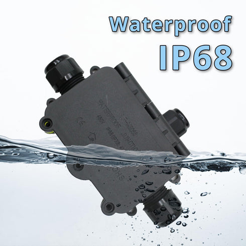 MAKERELE Waterproof Junction Box with Terminals and Screw IP68,3 Way Clamshell-Type Underground Electrical Junction Box Bury waterproof Electrical...