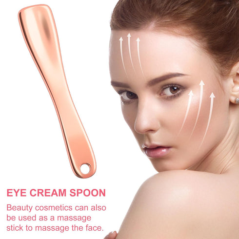 3 Pcs Facial Spatula Sticks Mini Metal Makeup Spatulas Tiny Skincare Cosmetic Spoons Reusable Face Eye Cream Lotion Applicator Tools Facial Massag...