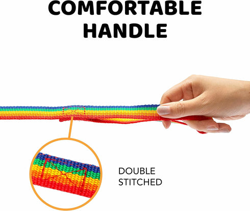 Downtown Pet Supply - Long Dog Leash - Dog Training Leash - Recall & Obedience Dog Training Tools - Nylon - 50 ft - Rainbow Dog Leash...