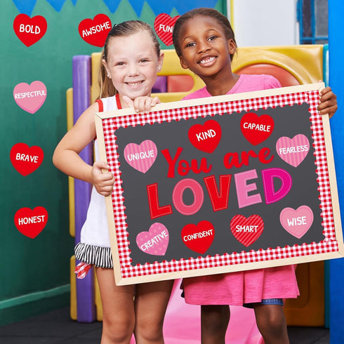 You are Loved Valentine's Day Bulletin Board Valentine's Day Cutouts with Motivational Positive Sayings Bulletin Cardboar for Classroom School Nur...