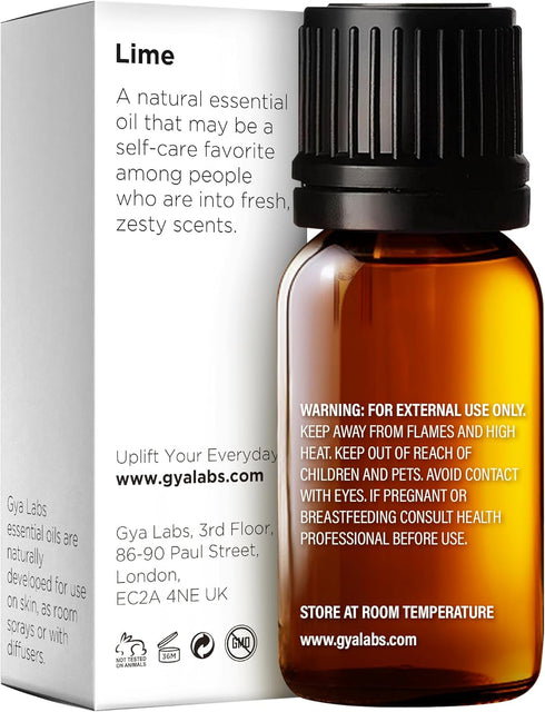 Gya Labs Lime Essential Oil for Skin - 0.34 Fl Oz - 100% Pure Natural Lime Oil for Diffuser, Hair, Candles Making - Refreshing Zesty Scent...