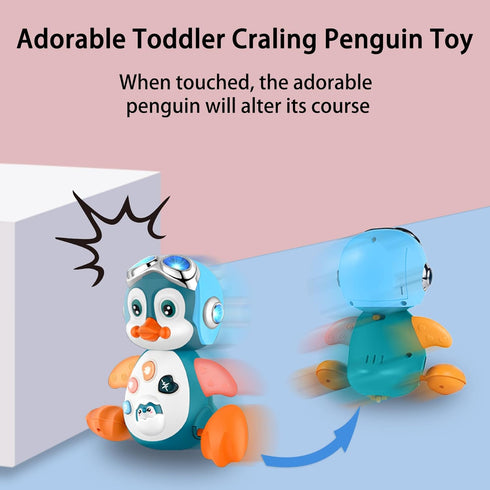 Crawling Penguin Baby Musical Toys, Baby Tummy Time Toys for Infant 0-3 0-6 6-12 12-18 Months Music Learning Crawl Interactive Development Toy wit...