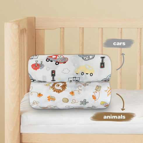 2 Pack Crib Sheets for Girls Boys, 38" x 26" Portable Pack N Play Sheets Fitted for Pack and Play Mattress and Mini Crib Mattress, Ultra Soft Cart...