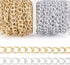 KISSITTY 32.8 Feet Aluminium Curb Chains Twisted Links Golden & Silver Plated with Spool for Bracelet Necklace DIY Jewelry Making...