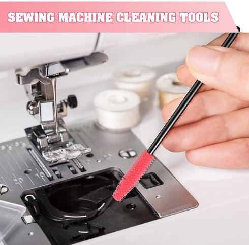 20 Pcs Nook and Cranny Sewing Machine Cleaning Brushes, Reusable Silicone Dense Bristles Cleaning Brushes for Sewing Machine Internal and Spool Ar...
