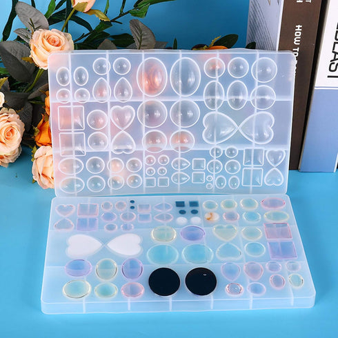 2 Pcs Gem Jewelry Casting Mold,Resin Jewelry Casting Molds for Making Earrings Jewelry Making Crafting Projects (Large)...