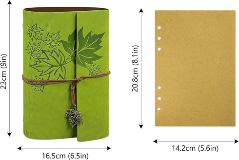 Leather Writing Journal Notebook,Classic Spiral Bound Notebook Refillable Diary Sketchbook Gifts with Unlined Travel Journals to Write in for Girl...