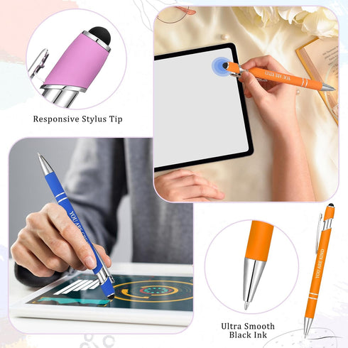 12 Pcs Inspirational Ballpoint Pen Motivational Pens Christian Gifts Cute Ink Pen Bulk with Stylus Tip Metal Religious Pens Encouraging Pen for Wr...
