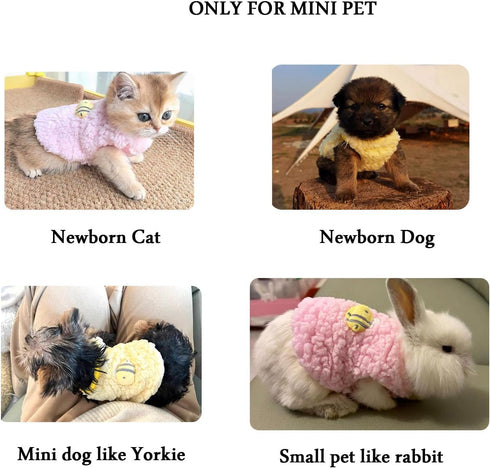 FLAdorepet 3 Packs Teacup Dog Cat XXS Clothes for Chihuahua Yorkie,Winter Warm Fleece Puppy Pet Clothes Sweater Shirt Vest for Mini Newborn Extra ...
