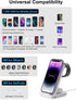 Wireless Charging Station, Foldable Charger Stand for iPhone 14/13/12/Pro/Plus/11/XS/XR/X/8/Samsung Galaxy, Wireless Charger 3 in 1 Compatible wit...