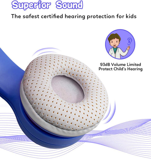 Unicorn Kids Bluetooth Headphones,15 Hours Play time, Toddler Bluetooth Headphones for Girls Boys Laptop Phones,Led Light Up Kids Wireless Headpho...
