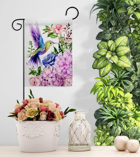 Breeze Decor Purple Hummingbird Garden Flag Friends Birds Flamingo Cardinal Peacock Springtime Natural Wildlife House Decoration Banner Small Yard...