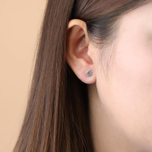 Boma Jewelry Sterling Silver Balinese Tribal Boho Teardrop Stud Earrings...