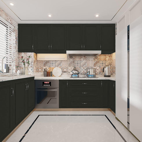 Yancorp Matte Black Wallpaper Plain Vinyl Film Self-Adhesive Shelf Liner Drawer Peel-Stick Countertop Removable (16"x194", Black)...