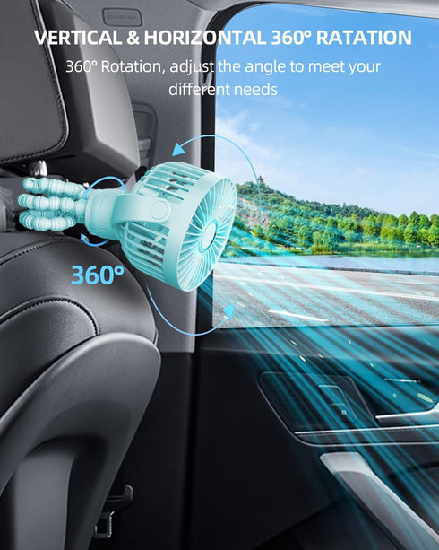 Baby Stroller Fan, Mini Portable Fan Battery Operated, LED Display with 3 Speeds, Small Clip on Fan Desk Fans USB Rechargeable, Personal Handheld ...