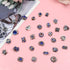 TOAOB 30pcs Dark Blue Large Hole European Beads Antique Silver Metal Rhinestone Rondelle Spacer Charms Beads Assortments for Bracelets Necklaces J...