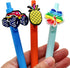 YEALQU 100PCS Random Different Pencil Topper Decoations Cute PVC Pencil Toppes Lovely Black Clip Pencil Decoration Accessories for Pupil/Junior St...