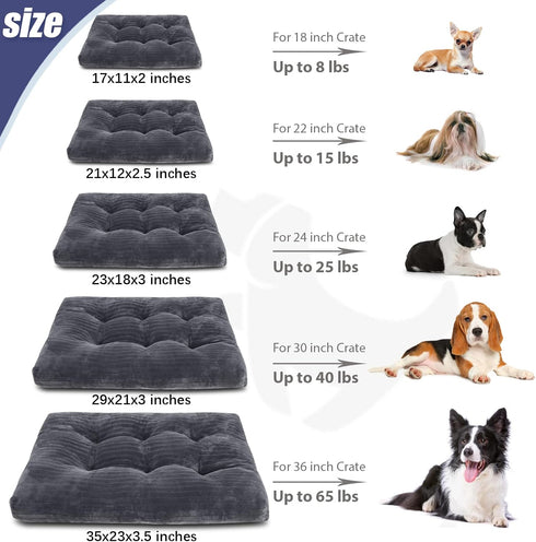 Dog Crate Bed Washable Dog Beds for XX-Small Dogs Deluxe Thick Flannel Fluffy Comfy Kennel Pad Anti-Slip & Anti-Scratch Pet Sleeping Mat, 17 x 11 ...