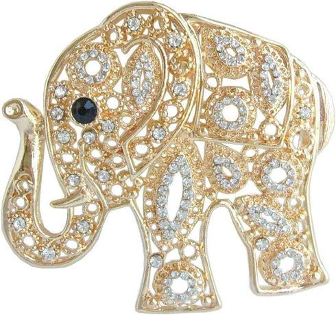 Sindary Unique Animal Elephant Brooch Pin Pendant Rhinestone Crystal BZ5102...