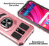 TJS Compatible for BLU View 4 (B135DL) Case, with Tempered Glass Screen Protector, Metal Ring Magnetic Support Kickstand Heavy Duty Drop Protectio...
