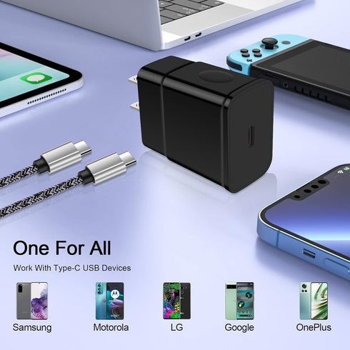 Fast Charger Type C 25W USB C Charger for Motorola Razr 2023, Edge, G24 Power, Moto G Play 2024/G Power/G Stylus/G Pure, Google Pixel 8 7 Pro 7a, ...