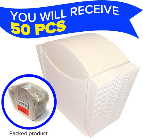 CUSINIUM [4 oz 50-Pack Small White French Fry Containers - Disposable French Fries Holders...