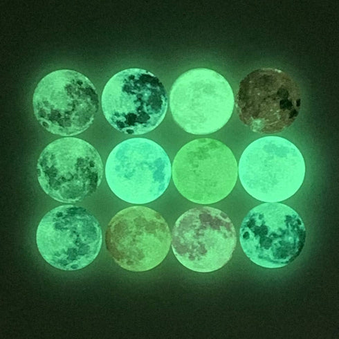20Pcs 35mm Glow in the Dark Glass Moon Lunar Round Dome Glass Cabochons Flatback for DIY Craft Necklace Bracelet Pendant Making...