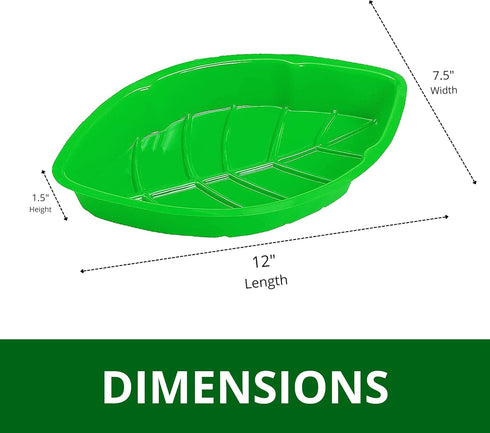 4E's Novelty Palm Leaf Party Serving Tray Plastic - Luau Candy Snack Tray Food Holder, Buffet Plates for Jungle Safari Hawaiian Party Supplies Din...