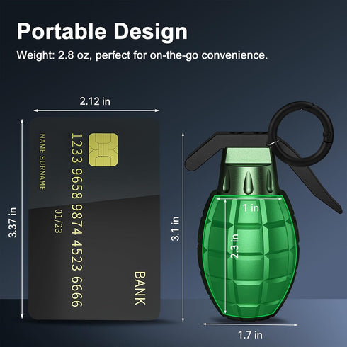Portable Pill Case Tactical Keychain Pill Container Waterproof Durable Aluminum EDC Holder with Carabiner for Daily Use, Outdoor Activities - Gree...