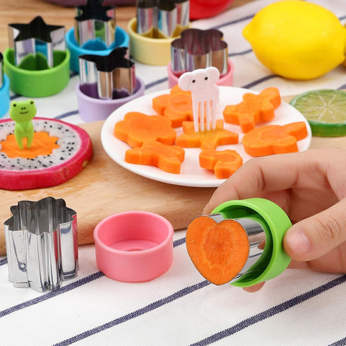1.5in Vegetable Cutter Shape Set-12PCS Mini Cookie Cutters Fruit Biscuit Pastry Mold Children's Baking and Food Supplement Tool Accessories.(20 Fo...