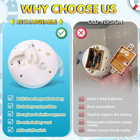 2024 Upgraded Baby Bath Toys, Light up Bath Toys for Kids 1-3 Babies 6-12 12-18 Months, Whale Sprinkler Spray Water Pool Bathtub Toys Toddlers Inf...
