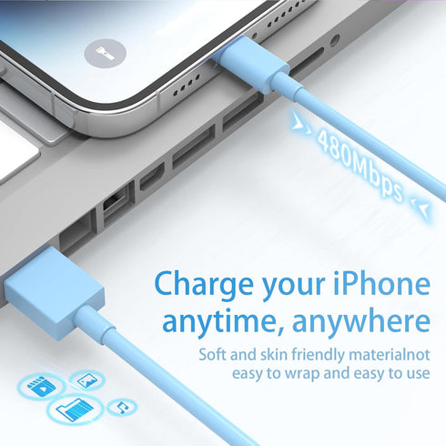 iPhone Charger 6Pack 3/3/6/6/6/10FT, Apple MFi Certified USB to Lightning Cable Fast Sync Charge iPhone Cable Compatible with iPhone 14/13/12/11Pr...