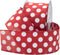 Royal Imports Polka Dot Ribbon, 2.5" (#40) Christmas Ribbon Circle Design for Floral, Craft, Holiday Decoration, 25 Yard Roll (75 FT Spool) - Red/...