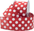Royal Imports Polka Dot Ribbon, 2.5" (#40) Christmas Ribbon Circle Design for Floral, Craft, Holiday Decoration, 25 Yard Roll (75 FT Spool) - Red/...