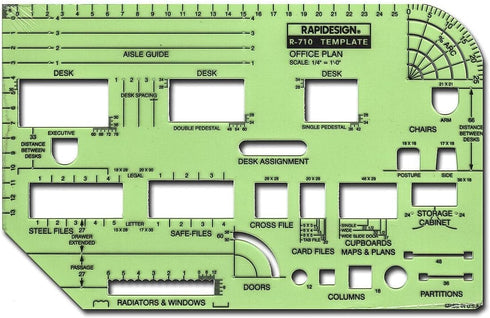 Rapidesign House Furnishings Template, 1/8 Inch = 1 Foot Scale, 1 Each (R714A)...