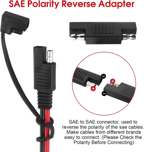 DC 8mm Female to SAE Connector Adapter 14AWG Cable Wire, Suitable for Solar Panels RV Solar Plug Power Pack Portable Power Station (6Ft)...