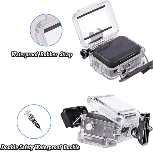 Waterproof Housing Dive Case Compatible for Insta 360 Ace Pro, 60M/196FT Underwater Protective Shell Case Housing with Anti-Fog Pads and Adpter Mo...