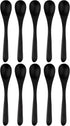 BambooMN Bamboo Spoons, Mini Salt Spoon/Tiny Wooden Spoons for Spices, 30pcs Black Oval 4.3"...