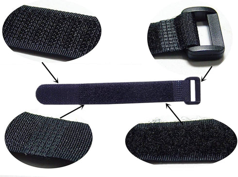 25pcs Black Reusable Fastening Cable Straps, Hook and Loop Cable Tie Down Straps 1" x 18"...