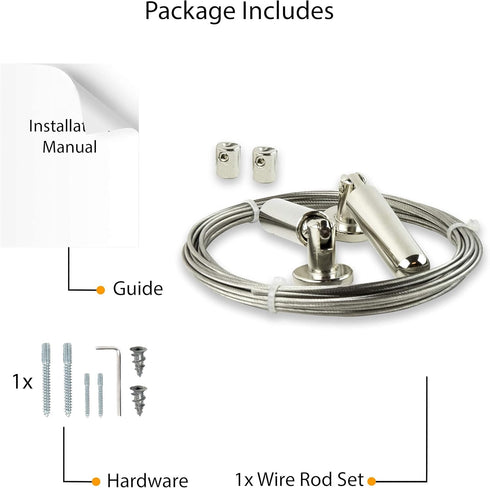 Wallniture Curtain Drape Wire Rod Set for Tapestry, Kids Crafts, Wall Decor Picture Hanging Kit...