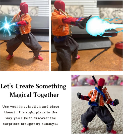 (Assembed 3D Printed 5.54'' Dummy13 Action Figure, Multi-Jointed Tian13, Articulated T13 Desktop Decoration,12 in 1 d13 Accessories Best Birthday ...