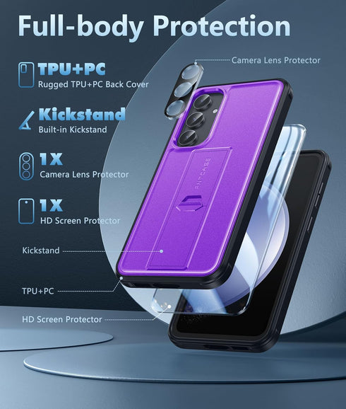 FNTCASE for Samsung Galaxy S23-FE Case: Military Grade Drop & Shock Protection Cell Phone Cover with Kickstand | Heavy Duty Rugged Phonecase Prote...