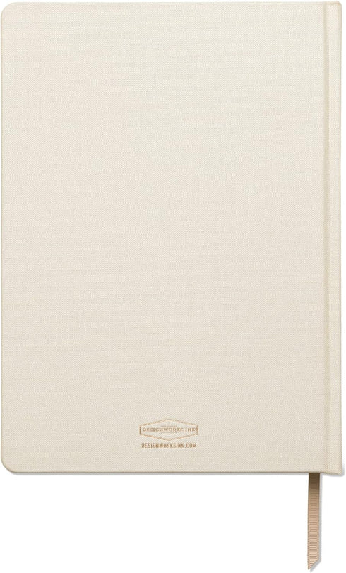 DesignWorks Ink La Lune Tarot Art Nouveau Cream 7.5" x 10.25" Jumbo Journal Notebook with Cloth Cover, Gold Accents, Lined Pages, Ribbon Marker fo...