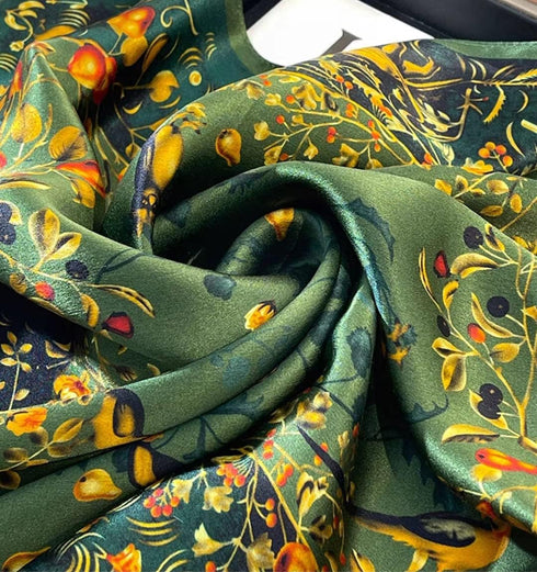 ANDANTINO 100% Pure Mulberry Silk Square Scarf for Hair-27'' Women Men Natural Silk Neckerchief Digital Printed Headscarf...