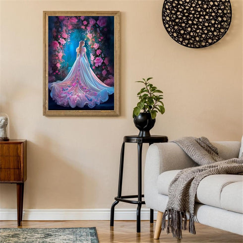 NSUAJOF 5D Fantasy Wedding Dress Diamond Painting Kits - Adult Beginner's DIY Full Round Diamond Crystal Wedding Dress Art Set, for Home Wall Deco...