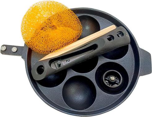Appam Pan Appam Maker Non Stick Ebelskiver Patra Pancake Mold Appachatty Paniyaram Pan 7 Cavity Paniyarakkal Egg Pan Aluminium Appe Pan with Stain...